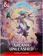 Release Date 09/15/2026
Arcana Unleashed is a D&D Gameplay Expansion book.
Take your magic to the next level in a world shaped by arcane power. Step into a high-magic society where legendary spellcasters, arcane factions, and ancient traditions shape the fate of entire realms. Master evolving magical abilities, uncover forgotten secrets, and wield power worthy of legends. Inside this magical tome, uncover 8 new subclasses, 33 spells, 19 magical creatures, 9 arcane factions, 6 group patrons, 47 magical items