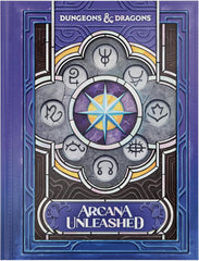 Release Date 09/15/2026
Arcana Unleashed is a D&D Gameplay Expansion book. This is the alternate art cover.
Take your magic to the next level in a world shaped by arcane power. Step into a high-magic society where legendary spellcasters, arcane factions, and ancient traditions shape the fate of entire realms. Master evolving magical abilities, uncover forgotten secrets, and wield power worthy of legends. Inside this magical tome, uncover 8 new subclasses, 33 spells, 19 magical creatures, 9 arcane factions,