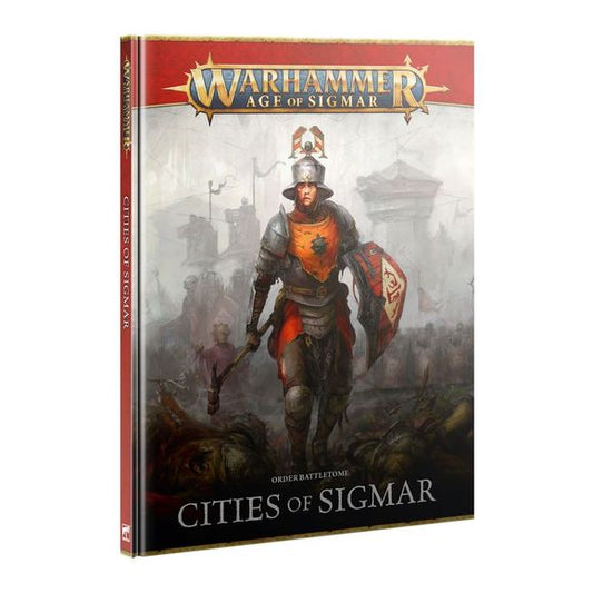 Release Date 5/30
Order Battletome: Cities of Sigmar is an essential book for collectors and gamers interested in Order and the Cities of Sigmar faction. This 122-page hardback book contains:
– Background, art, and fiction exploring the various cultures and armies of the mortal warriors of Sigmar
– A description of their many diverse units, along with detailed photography and artwork
– Faction rules including battle traits, battle formations, heroic traits, artefacts of power, Ironweld Innovations, Prayers,