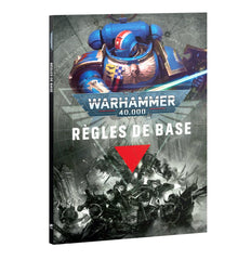 (This book is printed in French)
This 88-page softcover book contains:
– Basic rules: Essential rules concepts, including how to use datasheets, move, and attack with your miniatures.
– The Battle Round: An explanation of the five phases of turn, including the Command Phase, Movement Phase, Shooting Phase, Charge Phase, and Fight Phase.
– Battlefield and Tactics: This section explains how to create an exciting battlefield using terrain and objectives, and how to use tactical tools in the form of stratagems