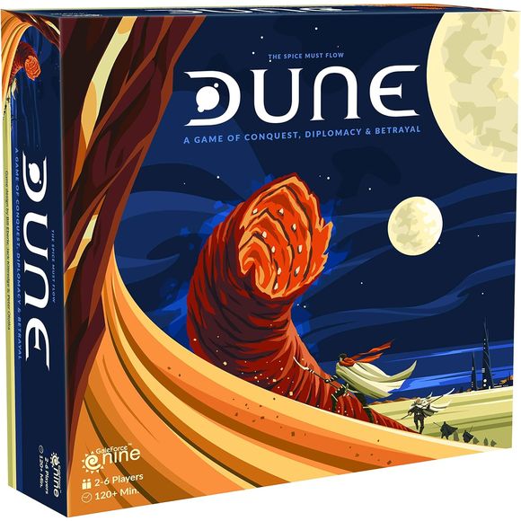 The Dune Board Game from Gale Force Nine is an updated reprint of the classic Avalon Hill game. Set thousands of years in the future, the Dune Board Game is based on Frank Herbert`s novels about an arid planet at the heart of a human space empire`s political machinations.