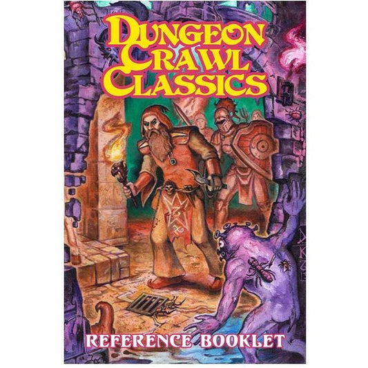 Judging can be hard work, but not with the DCC RPG Reference Booklet at your side. This book collects most of the commonly consulted DCC RPG tables in a single volume, making it perfect for quickly finding the information you need to keep your game running smoothly. Regardless of whether you’re a judge or a player, you’ll find the Reference Booklet equally useful, containing almost 60 important tables and charts right at your fingertips.