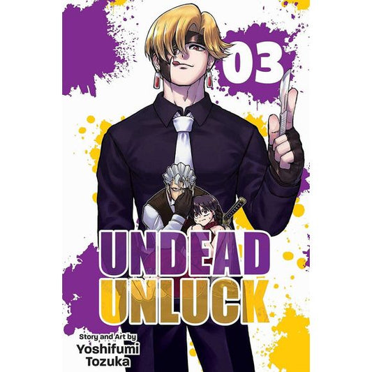 Andy has transformed into Victhor and the members of the Union have assembled to stop him. As a furious battle unfolds, Fuuko decides to join the fray to return Andy to normal. But she’ll need to touch Victhor to use her Unluck against his Undead powers, so she does the unthinkable and leaps right at him!