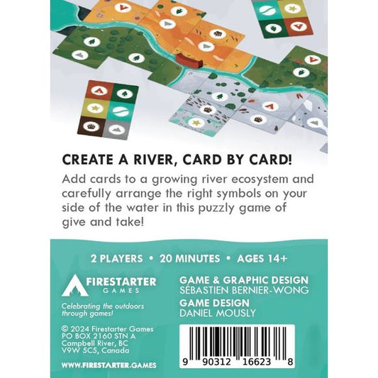 Firestarter Games: Downstream Un juego de construcción de ríos para dos - Juego de cartas de estrategia