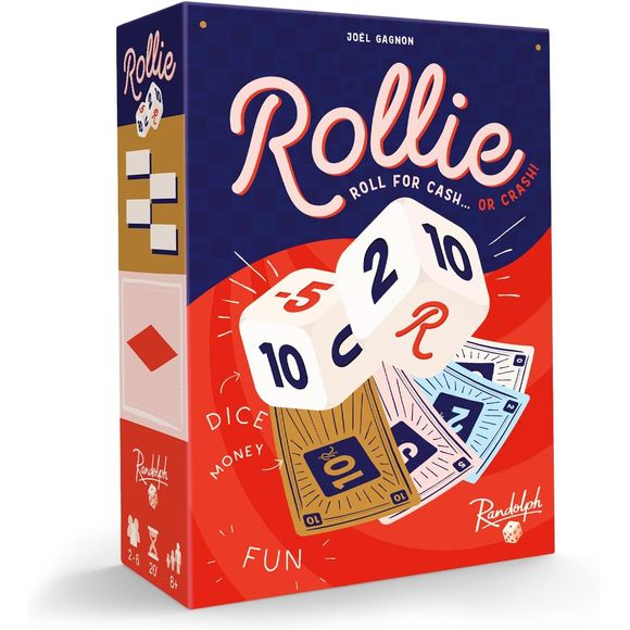 Rollie is an exciting dice game that brings the thrill of risk-taking to your table! Players take turns rolling dice and making crucial decisions about when to collect their earnings or push their luck for bigger rewards. The gameplay is straightforward yet engaging - roll the dice, collect money cards, and aim to build the fattest wallet. But watch out! Push your luck too far and you might Krash, losing everything you've gained that round. The game features beautifully designed components including special