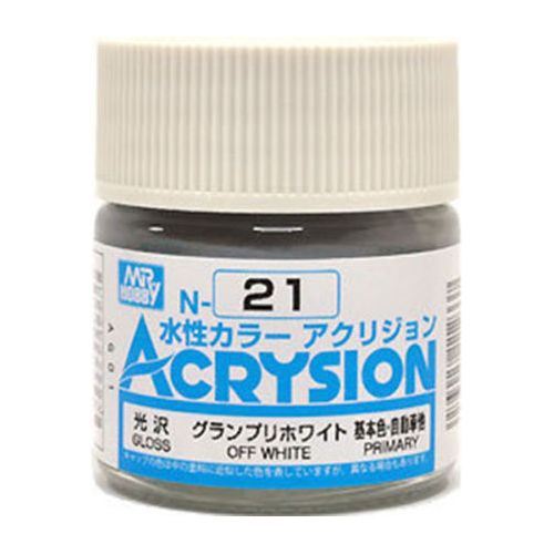 GSI Creos MR. Hobby Aqueous Acrysion N21 Off White 10mL Acrylic Model Paint | Galactic Toys & Collectibles