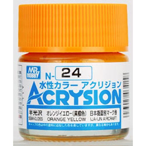 GSI Creos MR. Hobby Aqueous Acrysion N24 Orange Yellow 10mL Acrylic Model Paint | Galactic Toys & Collectibles