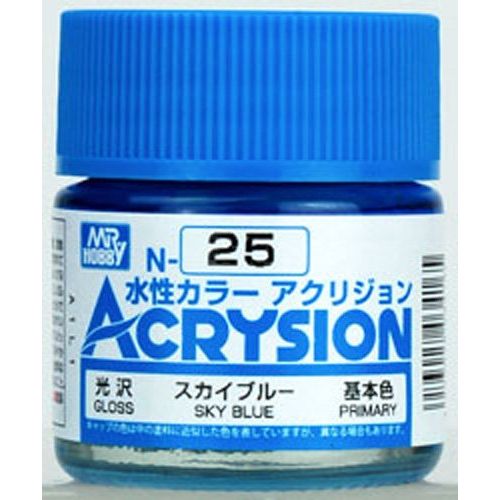 GSI Creos MR. Hobby Aqueous Acrysion N25 Sky Blue 10mL Acrylic Model Paint | Galactic Toys & Collectibles
