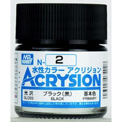 GSI Creos MR. Hobby Acrysion Color N2 Gloss Black 10mL Acrylic Paint | Galactic Toys & Collectibles