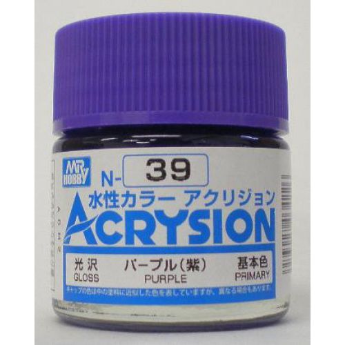GSI Creos MR. Hobby Aqueous Acrysion N39 Gloss Purple 10mL Acrylic Model Paint | Galactic Toys & Collectibles
