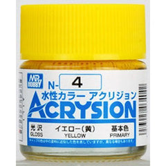 GSI Creos MR. Hobby Acrysion Color N4 Gloss Yellow 10mL Acrylic Paint | Galactic Toys & Collectibles