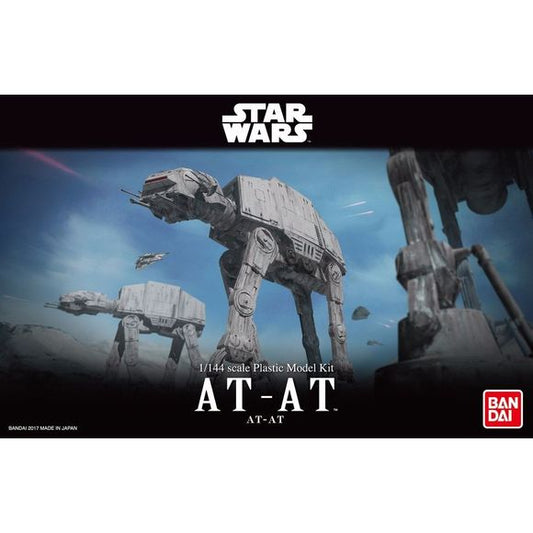 From Star Wars: Episode V - The Empire Strikes Back, comes the AT-AT in 1/144 scale! The 4 legged mobile transport has stunning details even down to the side paneling. Recreate the memorable attack at the Battle of Hoth scene with multiple kits!  Legs feature individually movable joints that can even bend low enough to recreate the massive behemoth being defeated.  Side panels can also be removed. A nipper or sprue cutter (sold separately) is required for assembly, but does not require glue. Also includes s