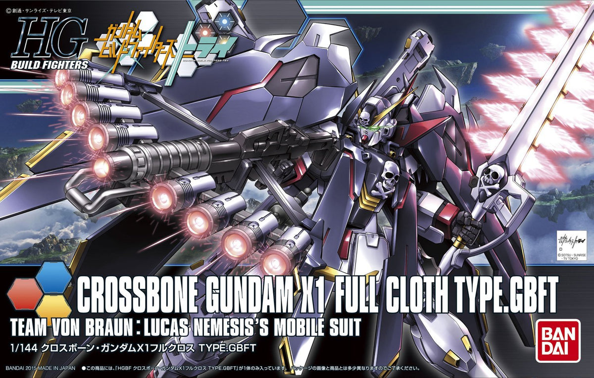 The pirate themed Crossbone Full Cloth as it appears in the Gundam Build Fighters series as used by Lucas Nemesis!