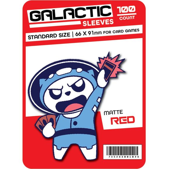 Galactic Sleeves Matte Red Standard Size Card Sleeves 100ct | Galactic Toys & Collectibles