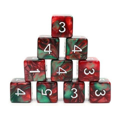 Galactic HD Dice Sets - Green & Red Blend Acrylic D6 Set | Galactic Toys & Collectibles