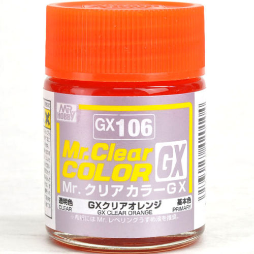 GSI Creos MR. Hobby Mr Clear Color GX106 GX Clear Orange 18mL Primary Paint | Galactic Toys & Collectibles
