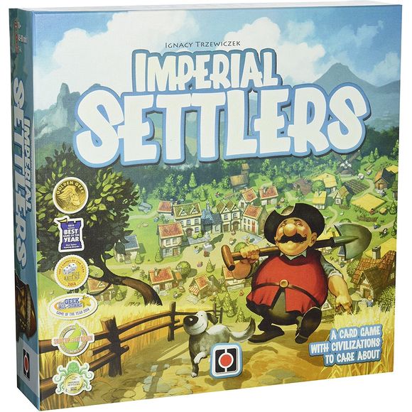 Settlers from four major powers of the world have discovered new lands, with new resources and opportunities. Romans, Barbarians, Egyptians and Japanese all at once move there to expand the boundaries of their empires. They build new buildings to strengthen their economy, they found mines and fields to gather resources, and they build barracks and training grounds to train soldiers. Soon after they discover that this land is far too small for everybody, then the war begins… Imperial Settlers is a card game