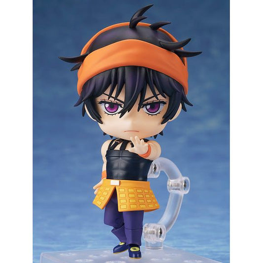 "Volare via."

From part 5 of the anime series JoJo's Bizarre Adventure: Golden Wind comes a Nendoroid of Narancia Ghirga! The figure is fully articulated so you can display him in a wide variety of poses. He comes with 3 face plates: a standard expression, a combat expression, and a smiling expression. The set also includes his Stand, Aerosmith, his radar, and a knife. A shrunken version of Formaggio, a member of the assassin team that targeted Narancia, is included as well! Display him with other Nendor
