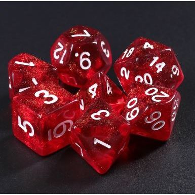 Galactic Dice HD Dice Sets - Rabbit's Eye Set of 7 Dice | Galactic Toys & Collectibles