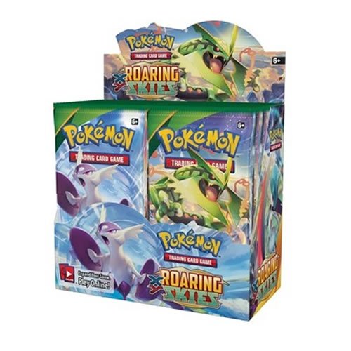 Ride the winds of battle! Diving from the edge of space, Mega Rayquaza-EX makes its magnificent debut while Mega Latios-EX and a horde of Dragon types bellow their challenge! With high-flying superstars like Deoxys, Dragonite, Zekrom, Hydreigon-EX, and Thundurus-EX, the Pokémon TCG: XY-Roaring Skies expansion calls you to battle higher, faster, stronger-and with all-new boosts like Mega Turbo and Double Dragon Energy cards, the sky's the limit! Ascend to the clouds and soar to victory! The Pokémon TCG: XY-R