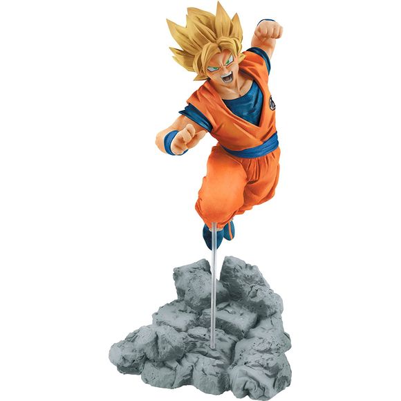 From the hit anime revival series Dragon ball Super comes the return of the mightiest Defender of earth in the Dragon ball franchise, Super Saiyan Goku! in a new figure line from master figure developers Banpresto, our brave hero is one of the first to be a part of the soul x soul collection which is a series of high detailed figures captured in action that create an amazing battle scene when coupled with other figures from the same line! fire-hearted and as strong as ever, will Goku succeed in defending of