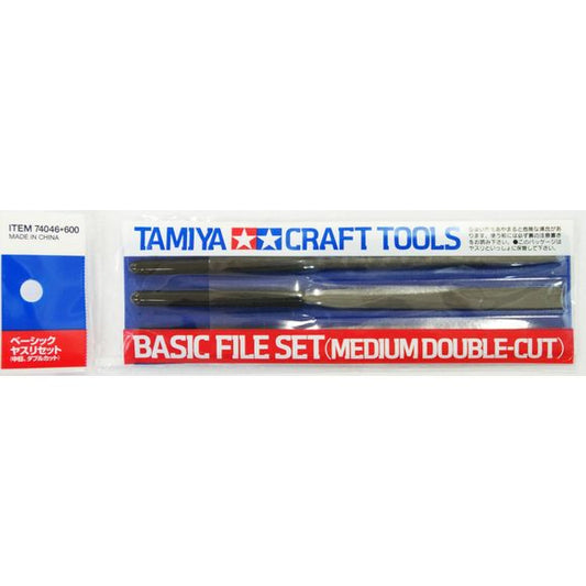 Tamiya 74046 Basic Sanding File Set Medium Double-Cut for Plastic Models and Craft Hobby
