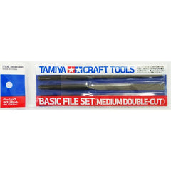 Tamiya 74046 Basic Sanding File Set Medium Double-Cut for Plastic Models and Craft Hobby