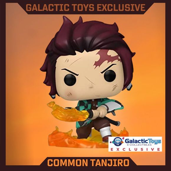 Galactic Toys Exclusive - Funko Pop! Animation: Demon Slayer - Tanjiro Kamado w Flaming Blade Common | Galactic Toys & Collectibles