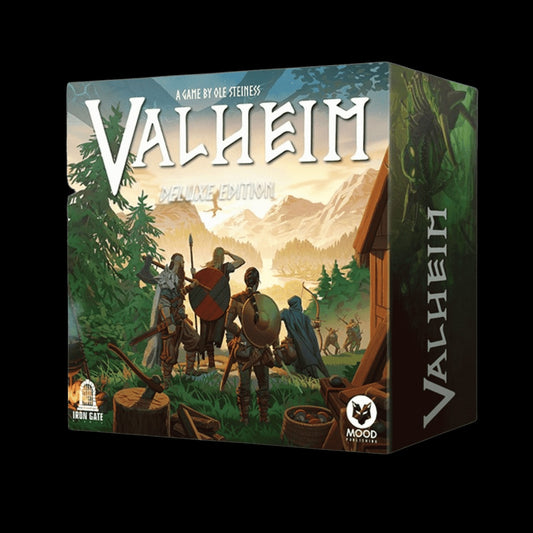 Valheim is a 1-4 player co-operative board game in which survival depends on teamwork and strategy. Gather your fellow companions and venture forward to explore, build, collect resources, forge weapons, equip sturdy armor, battle enemies, and carve your path towards facing the ultimate evil. Take on a role in which you help tailor the adventure to your liking. The fate of everyone lies in your hands! Your objective is to summon and defeat the Forsaken, but you will need to prepare before facing the challeng