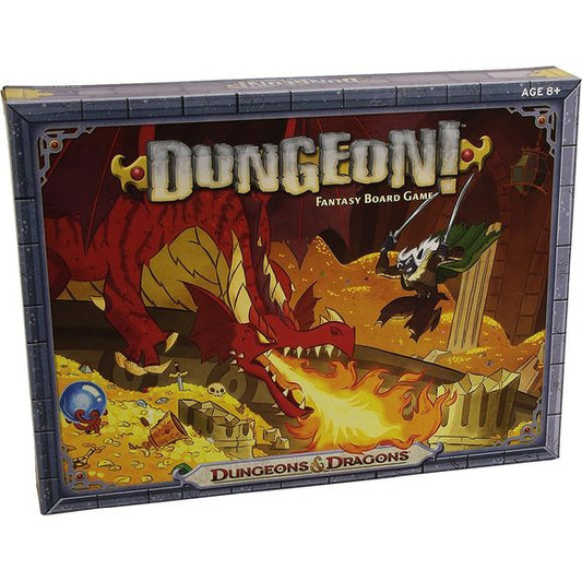 A family classic- updated for the next generation of board game players! Dungeon!, the time-tested family board game of fantasy adventure has been redesigned with a new look that's sure to stand out on your shelves. This latest version is set to appeal to long-time D&D fans and reach an audience of new players. Players choose to adventure as a Fighter, Rogue, Cleric, or Wizard searching for lost treasure in a dungeon filled with monsters. The rules are easy to learn and play is fast-paced. The goal is to be